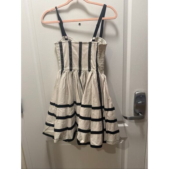 Betsey Johnson cream & black lace bustier skater dress Y2K party mini sz 2 💋🖤 - Picture 6 of 6